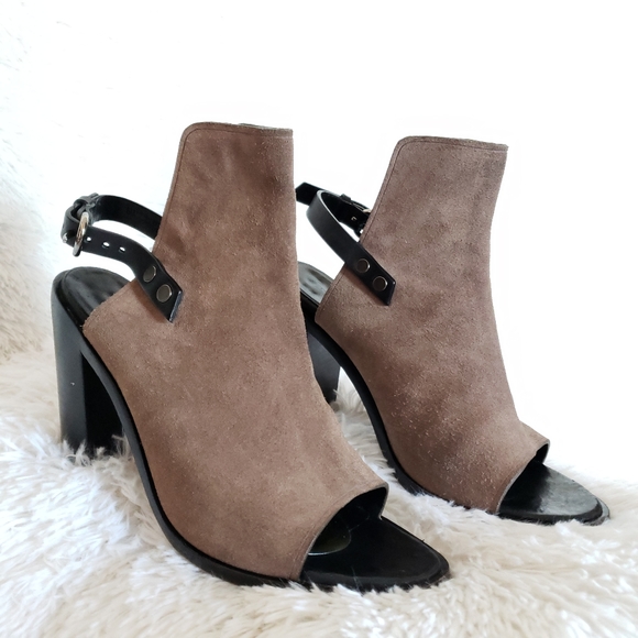 Rag & Bone Wyatt Sandal Taupe Suede Block Heel - Picture 7 of 16